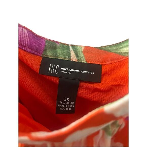 INC Floral Tropical Off The Shoulder Blouse Top Sz 2X - Picture 5 of 5